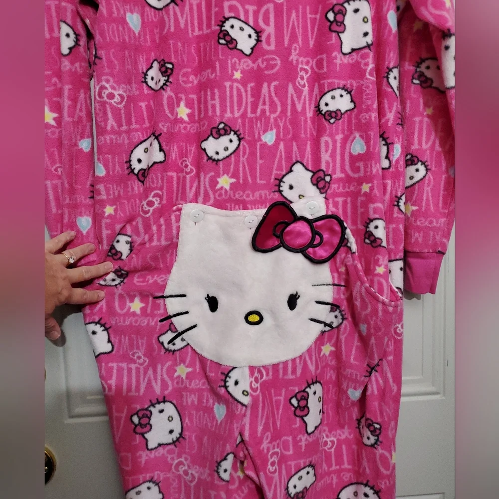 Hello Kitty Pink Pajama Onesie womans XL EUC - Picture 8 of 12